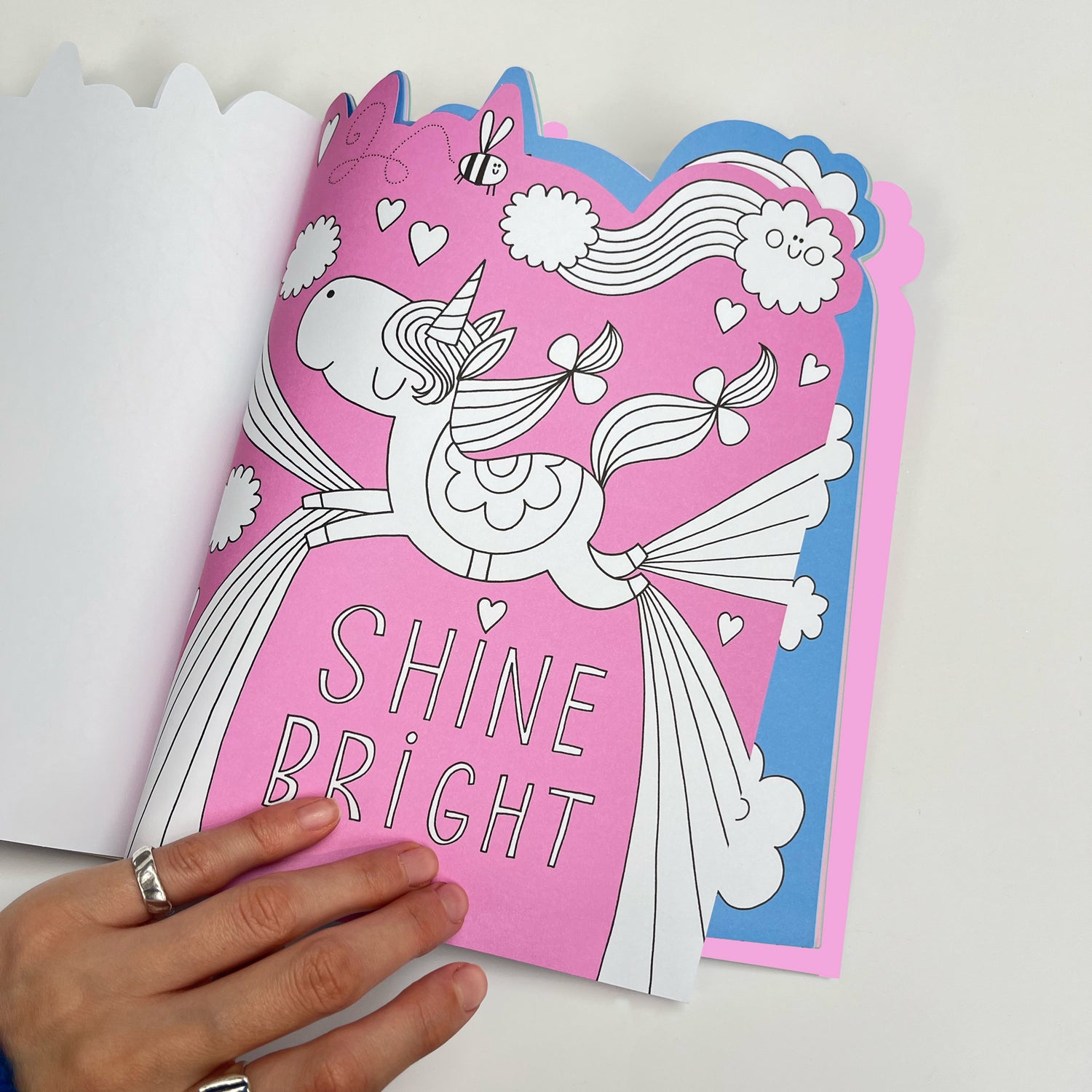 Magical Unicorn Die-Cut Colouring Book with Stickers