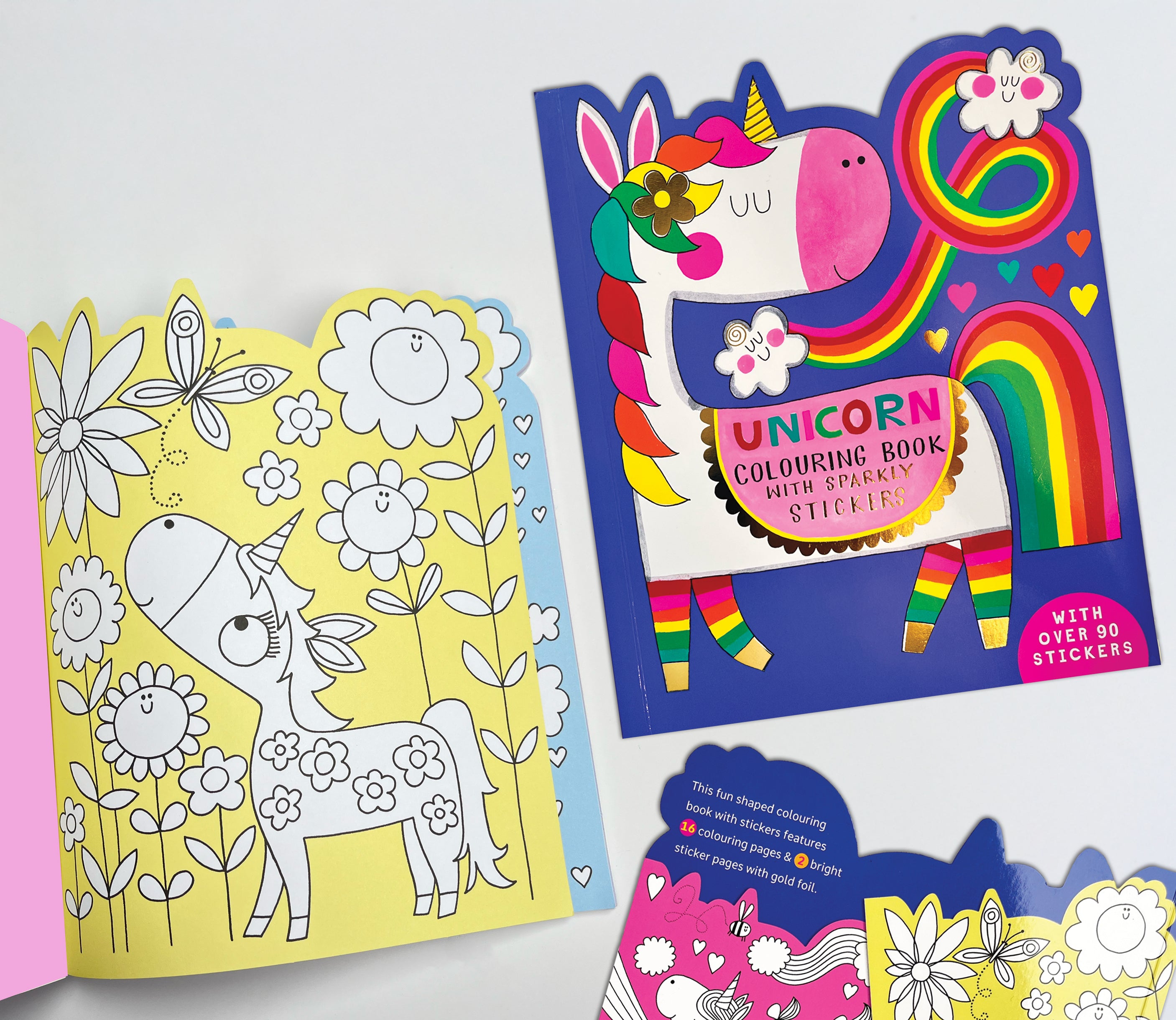 Magical Unicorn Die-Cut Colouring Book with Stickers