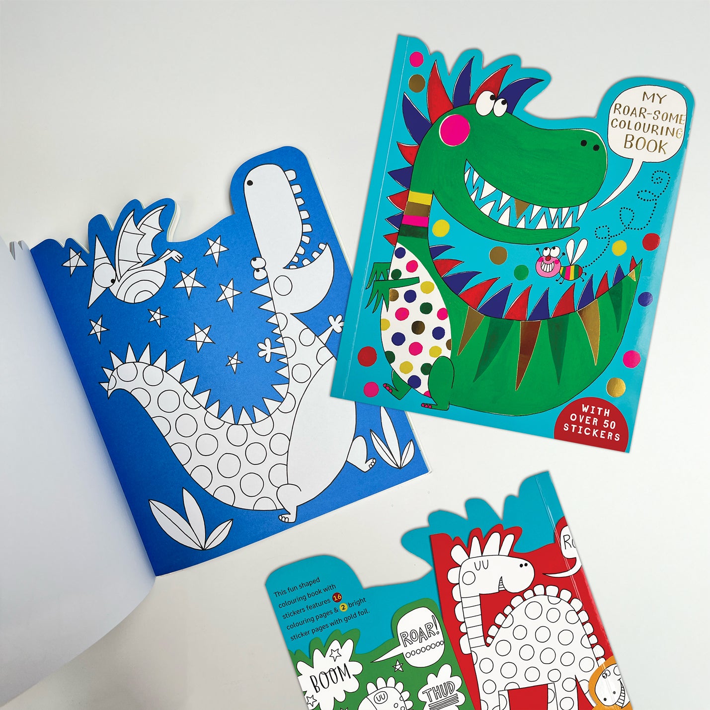Roar-some Dinosaur Die-Cut Colouring Book with Stickers