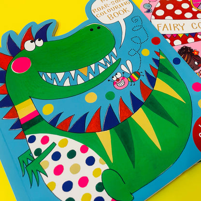 Roar-some Dinosaur Die-Cut Colouring Book with Stickers