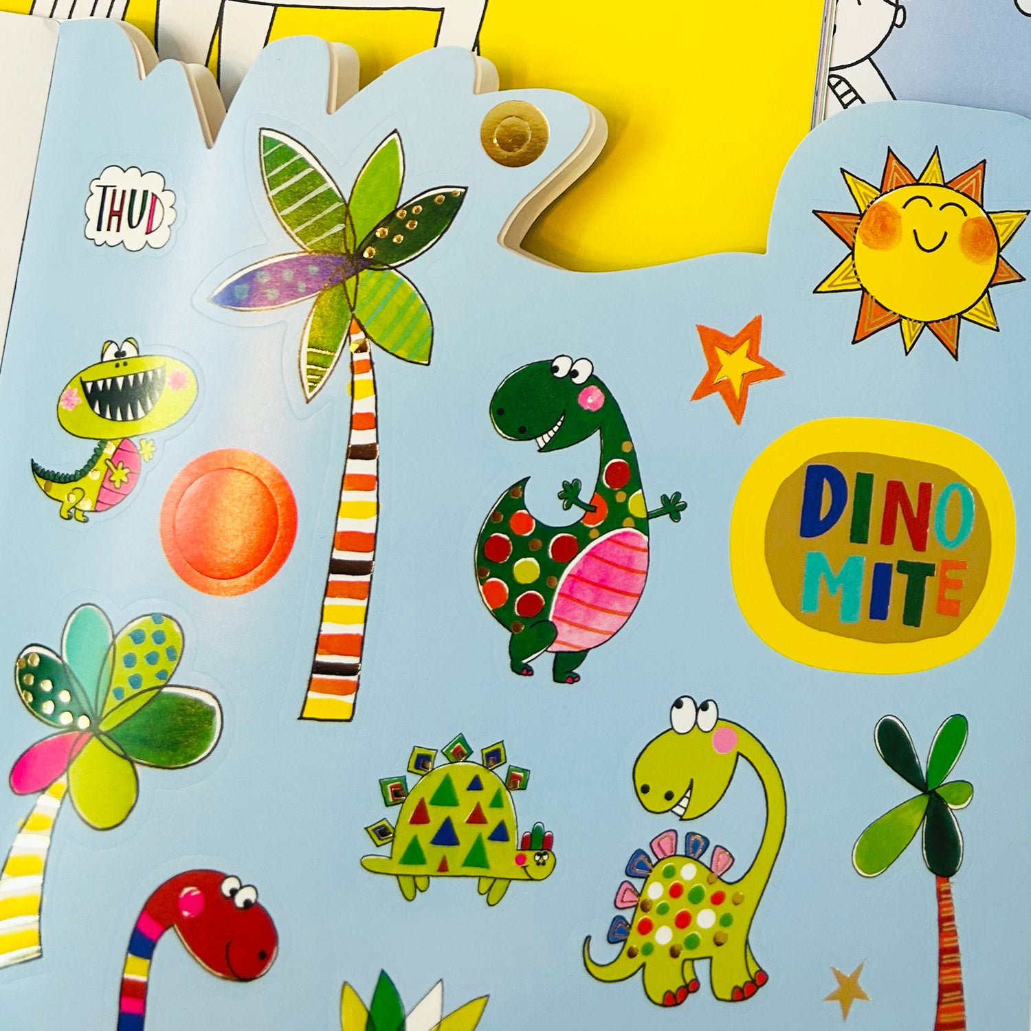 Roar-some Dinosaur Die-Cut Colouring Book with Stickers