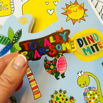 Roar-some Dinosaur Die-Cut Colouring Book with Stickers