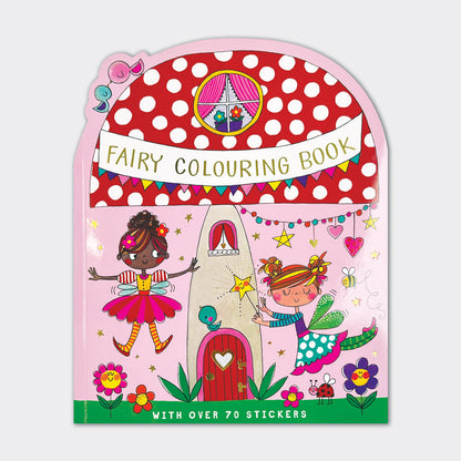 Fairy colouring book with die-cut cover featuring gold foil wings and magical details