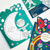 Cosmic Die-Cut Colouring Book with Stickers