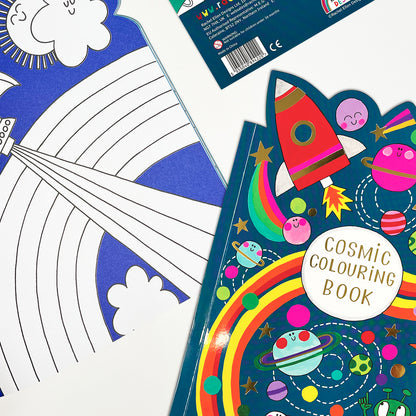 Cosmic Die-Cut Colouring Book with Stickers