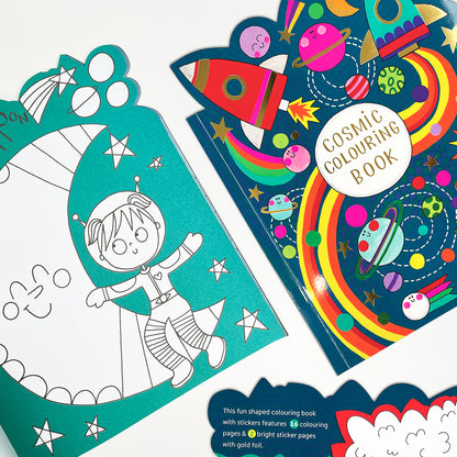 Cosmic Die-Cut Colouring Book with Stickers