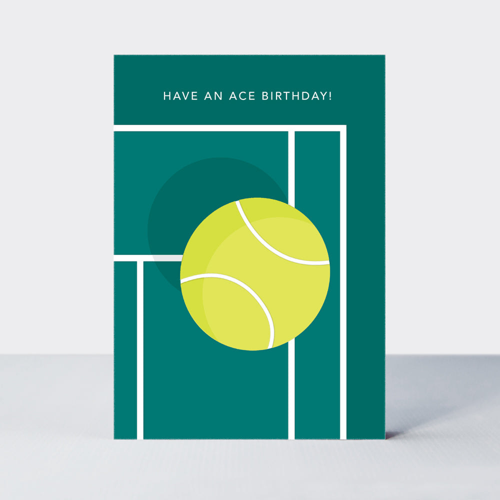 Strike - Birthday card - Tennis Ball & Court