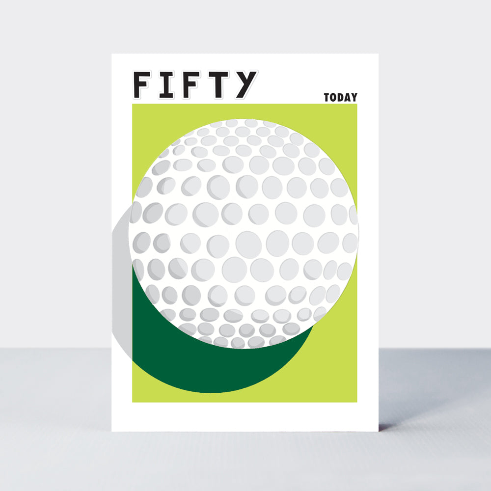 Strike - Age 50 birthday card - Golf Ball