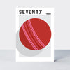 Strike - Age 70 birthday card - Cricket Ball