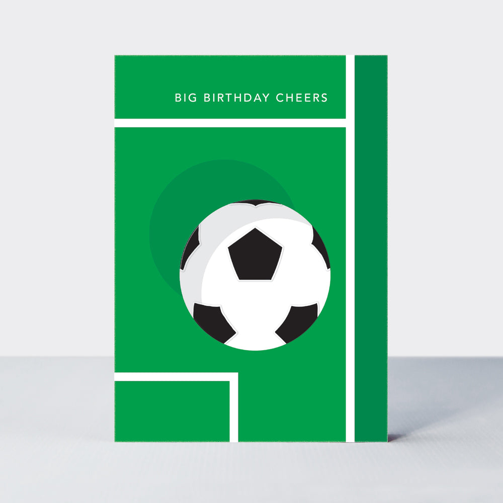 Strike - Birthday Card - Football & Pitch