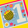 Sweet Pea - Age 1 Girl/Bee Birthday Card
