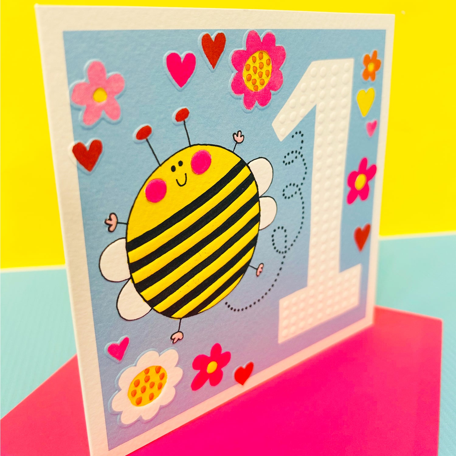 Sweet Pea - Age 1 Girl/Bee Birthday Card