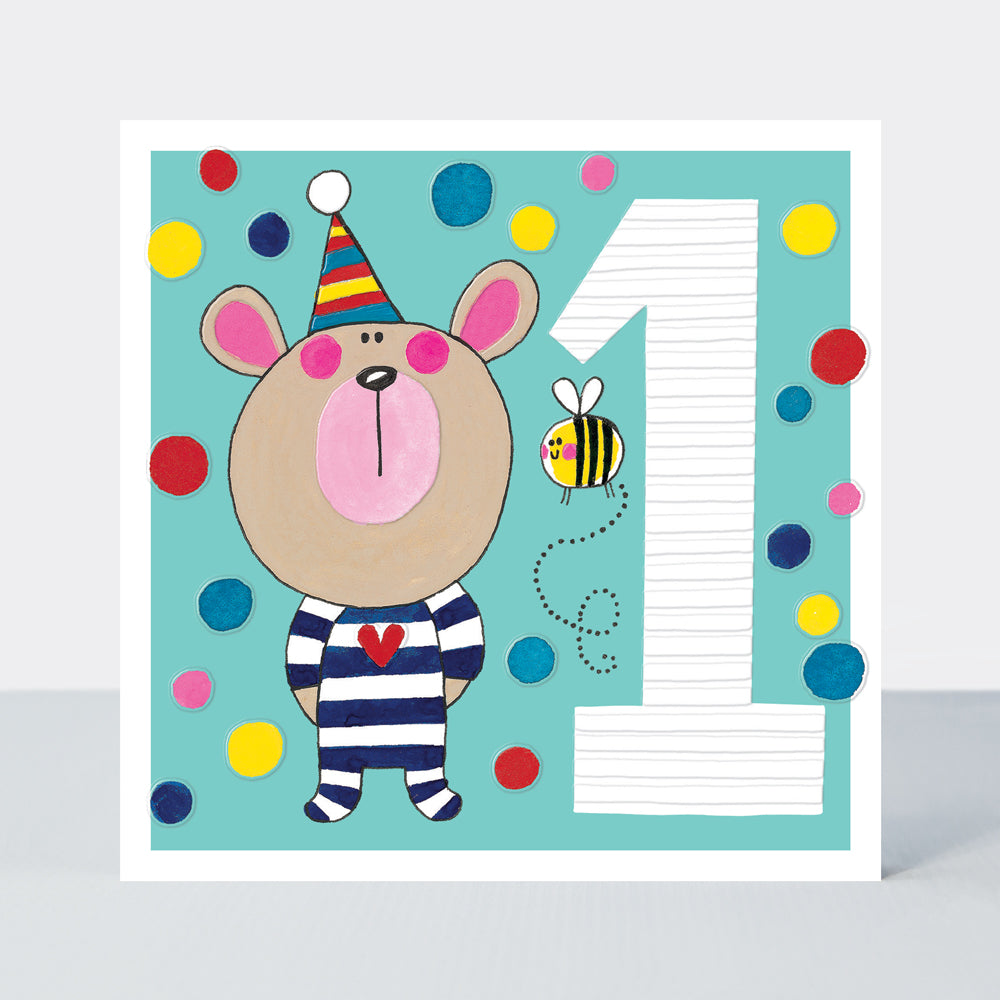Sweet Pea - Age 1 Boy/Bear Birthday Card