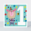Sweet Pea - Age 1 Boy/Bear Birthday Card