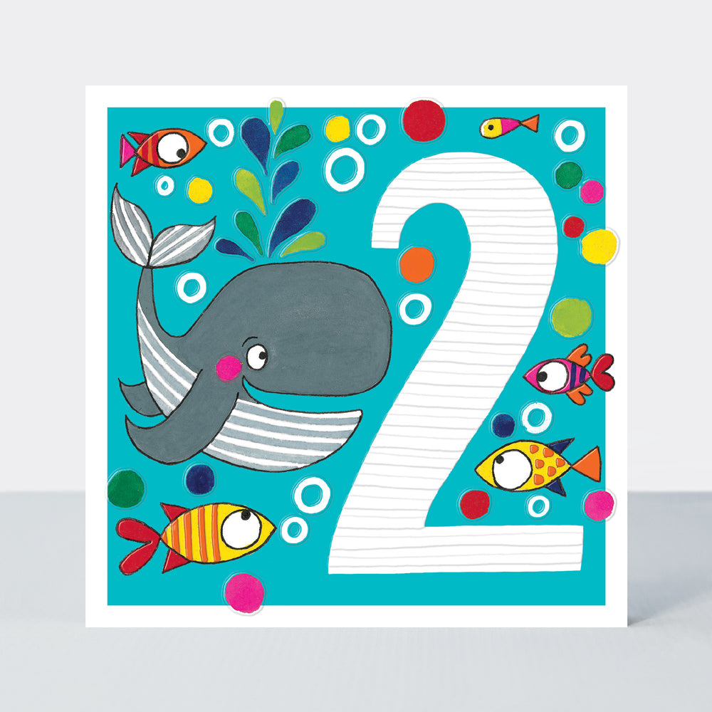 Sweet Pea - Age 2 Boy/Whale Birthday Card
