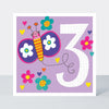 Sweet Pea - Age 3 Girl/Butterfly Birthday Card