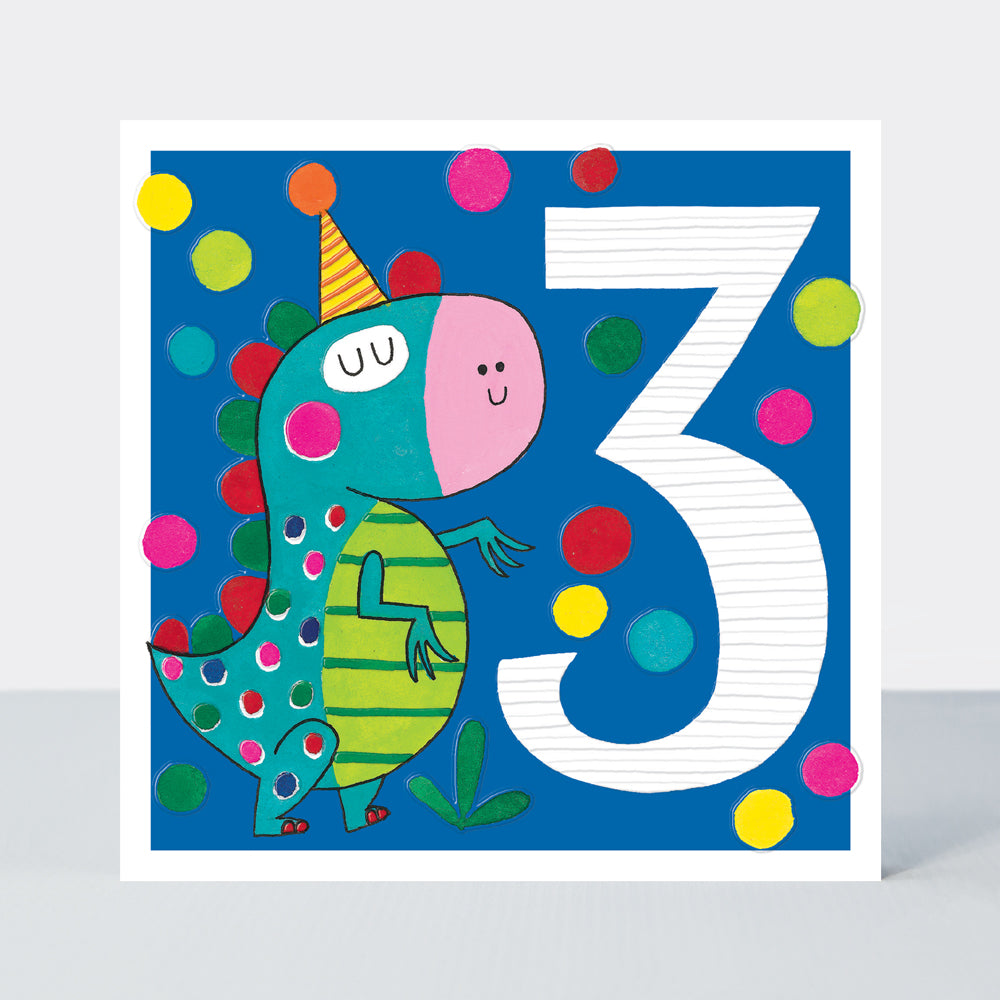 Sweet Pea - Age 3 Boy/Dinosaur Birthday Card
