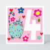 Sweet Pea - Age 4 Girl/Cat Birthday Card