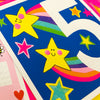 Sweet Pea - Age 5 Girl/Stars & Rainbows Birthday Card