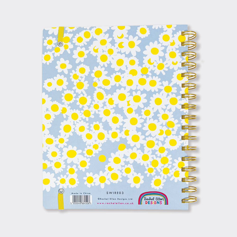 200-Page Lined Wirebound Notebook -  Daisy Floral