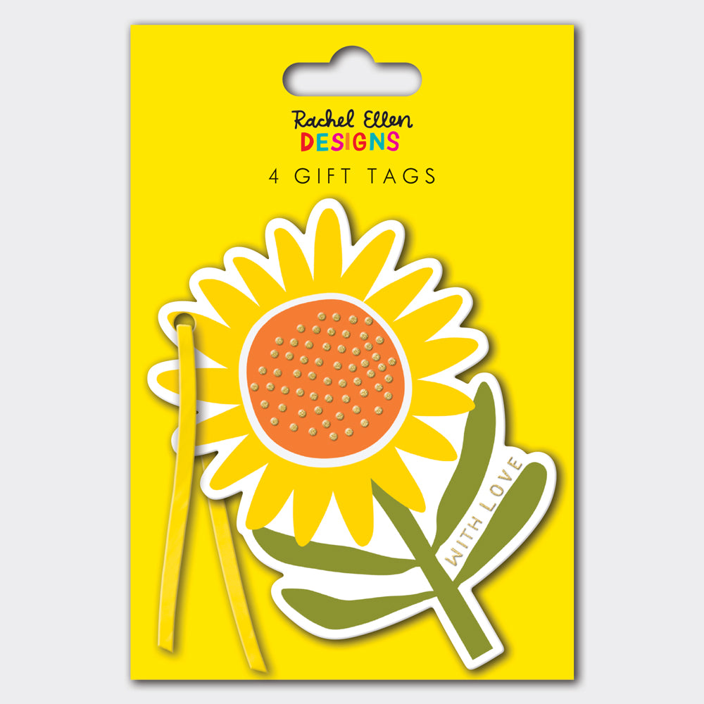 Pack of 4 Gift Tags - Sunflower