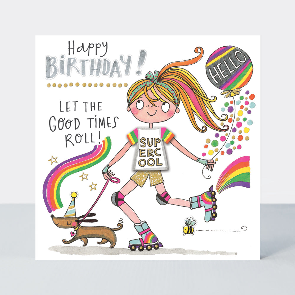 T-Party - Happy Birthday Rollerskates  - Birthday Card