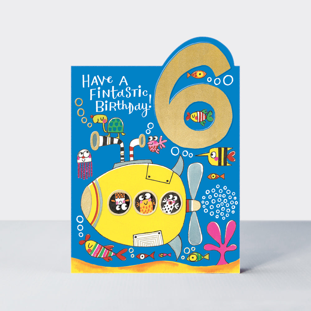 Tiptoes - Age 6 Birthday Card Boy - Submarine