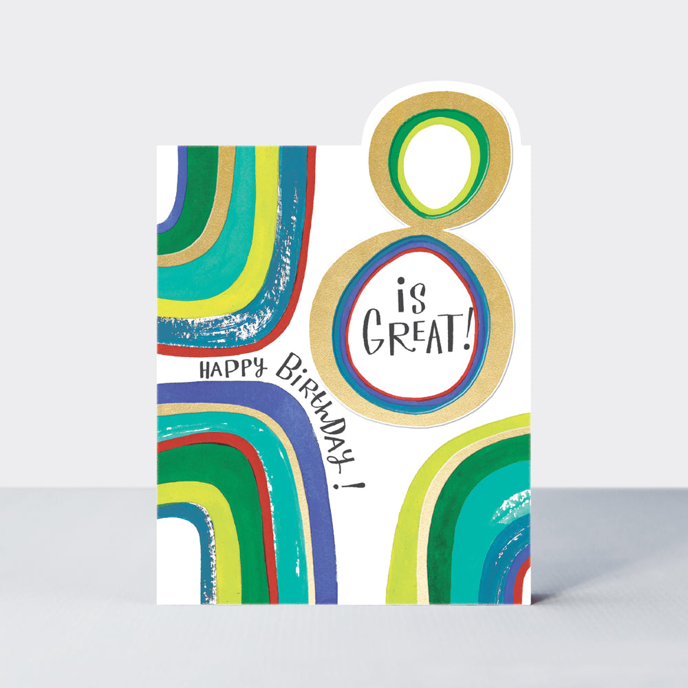 Tiptoes - Age 8 Boy - Abstract  - Birthday Card