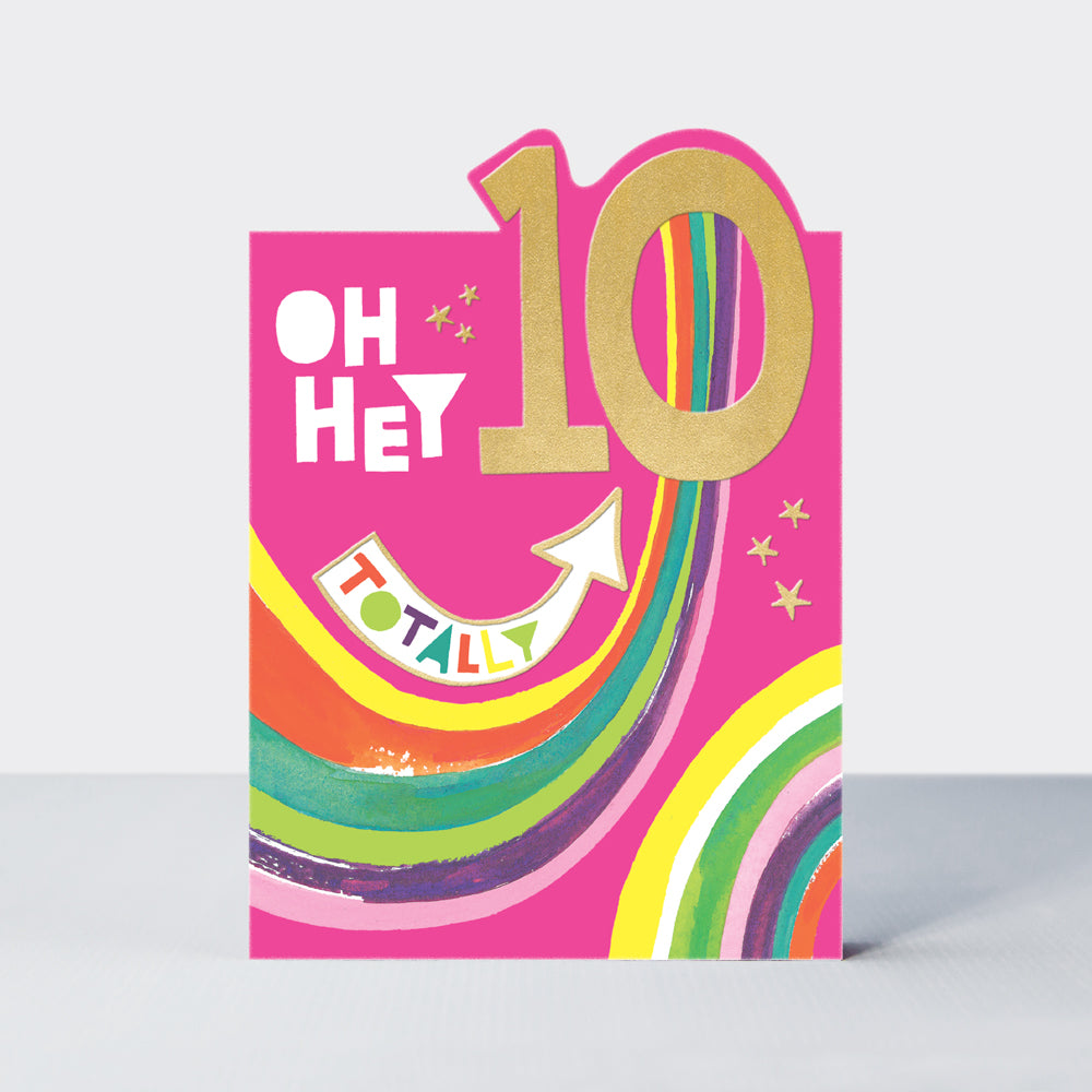 Tiptoes - Age 10 rainbows  - Birthday Card