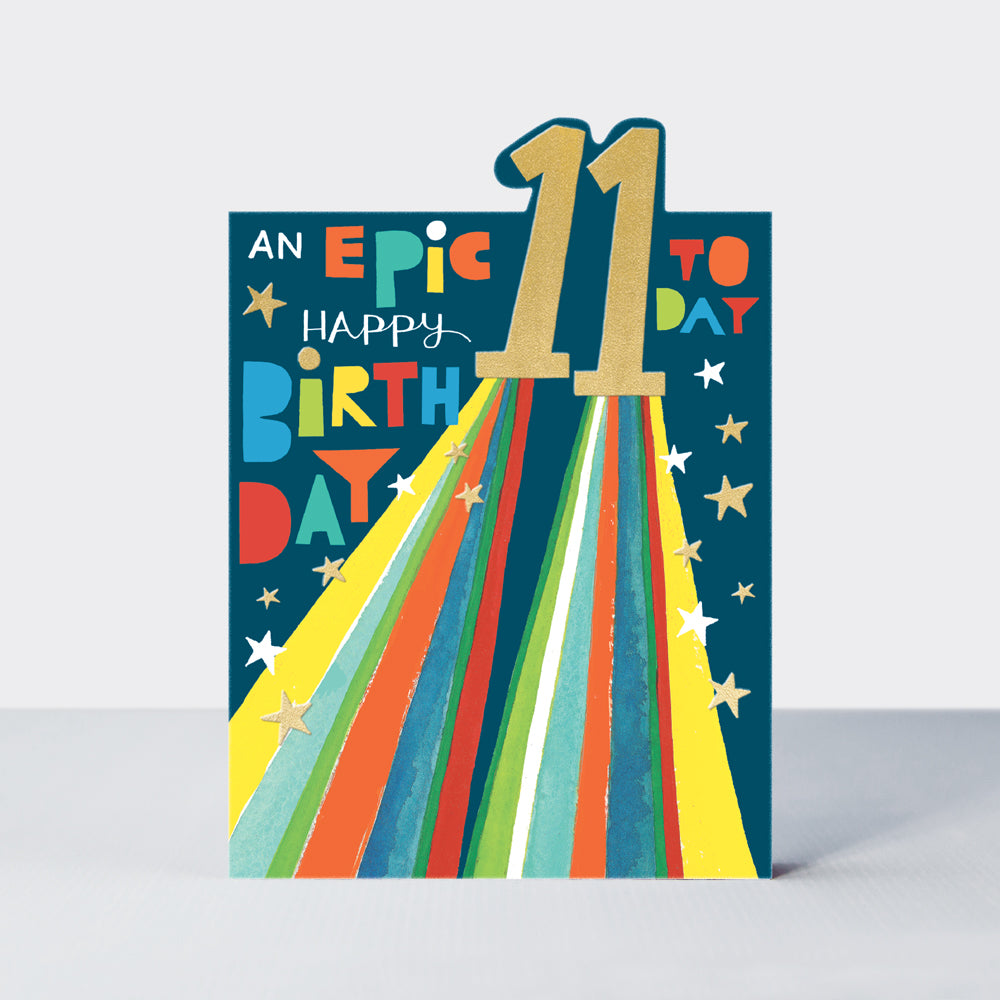 Tiptoes - Age 11 stars  - Birthday Card