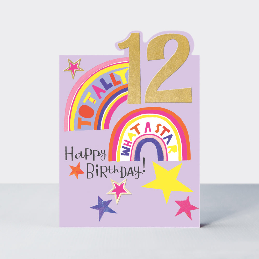 Tiptoes - Age 12 rainbows  - Birthday Card