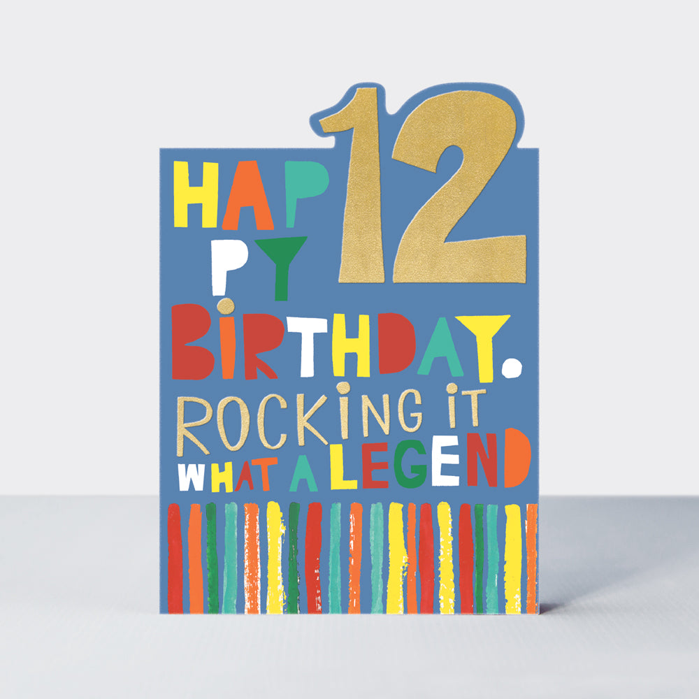 Tiptoes - Age 12 legend  - Birthday Card