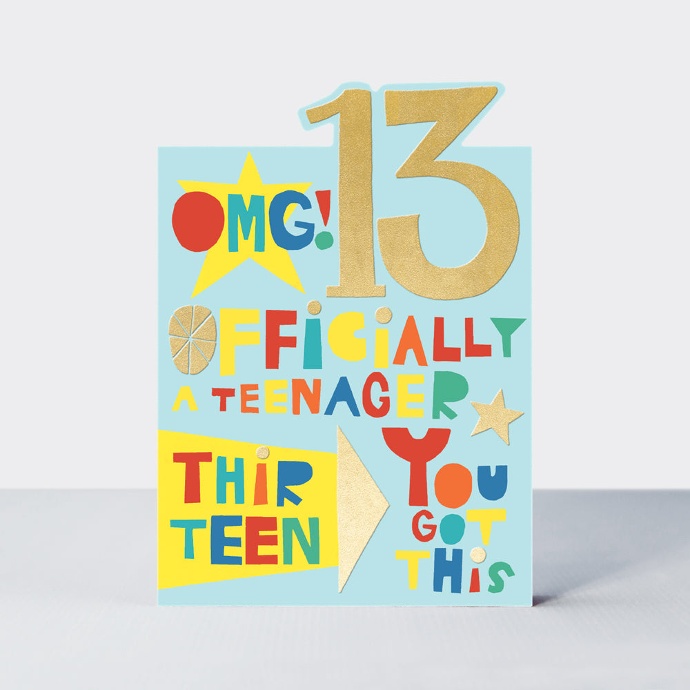 Tiptoes - Age 13 teenager  - Birthday Card