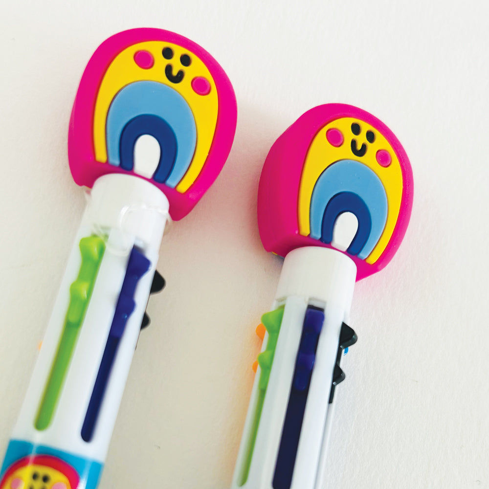 Six Colour Ballpoint Pen - Rainbow Topper