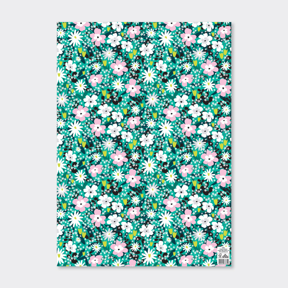 Giftwrap - Teal Floral