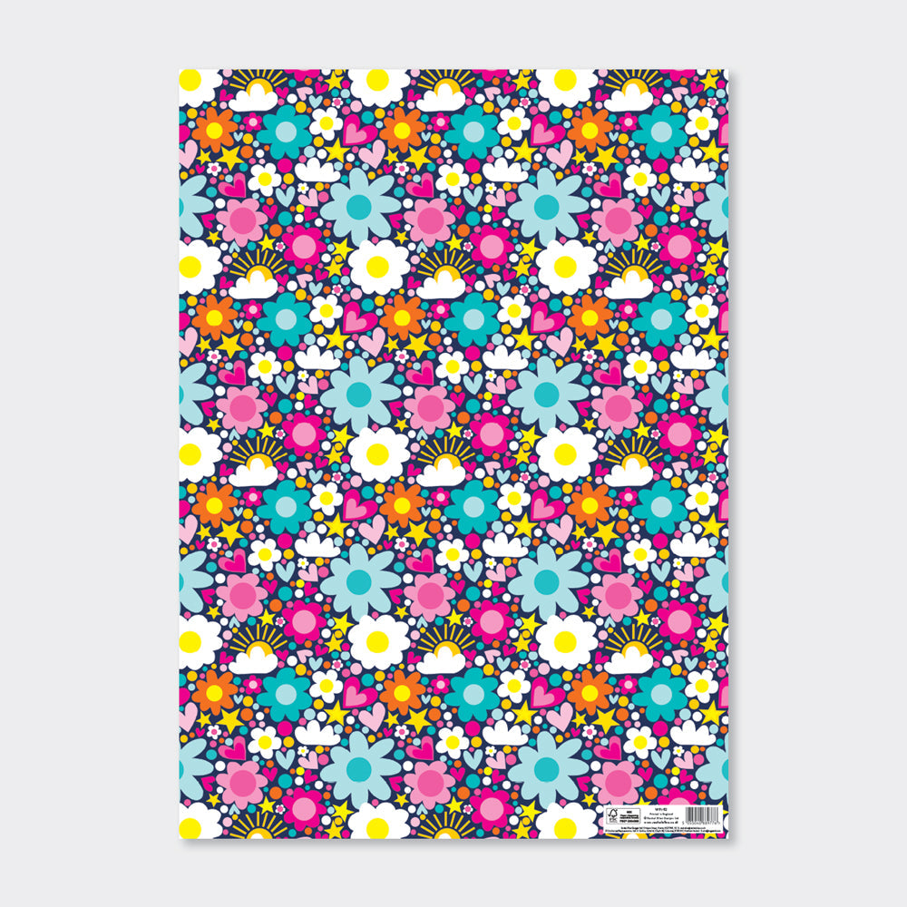 Gift Wrap Sheet - Confetti, Sunshine, Clouds, Stars & Flowers