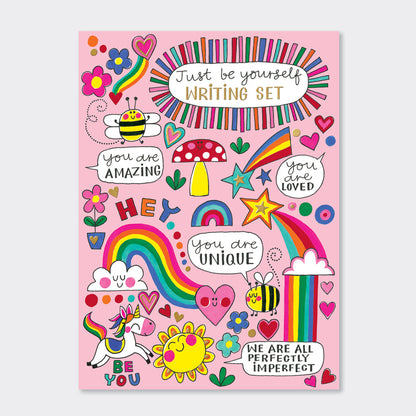 Letter Writing Set - Unicorns, Rainbows &amp; Bees/Just Be Yourself