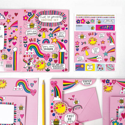 Letter Writing Set - Unicorns, Rainbows &amp; Bees/Just Be Yourself