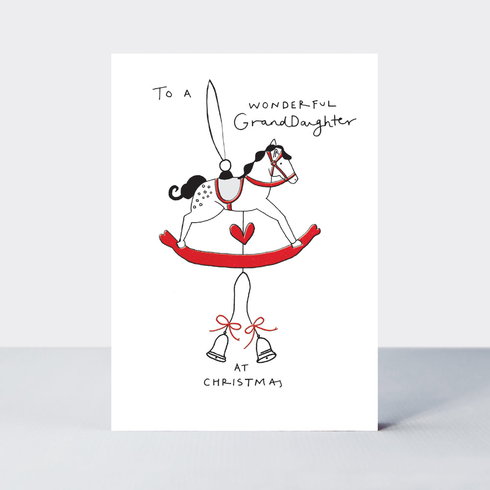 Almond - Granddaughter/Rocking Horse Christmas Card