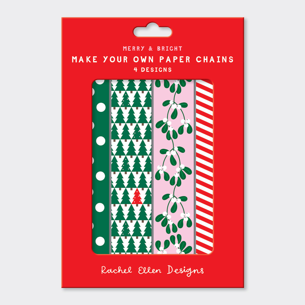 Paper Chain Kit - Christmas Trees/Mistletoe/Spots & Stripes