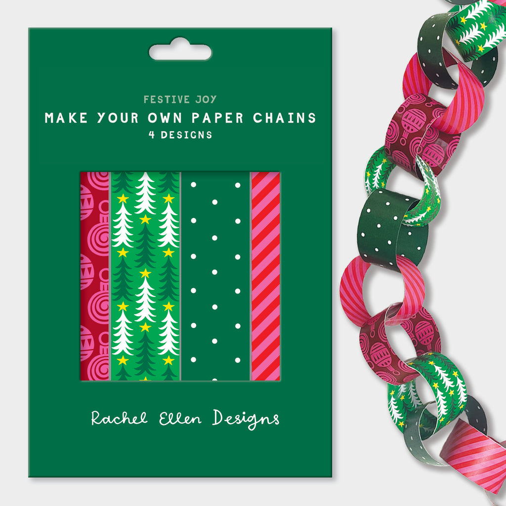 Christmas Paper Chain Kit - Trees & Baubles