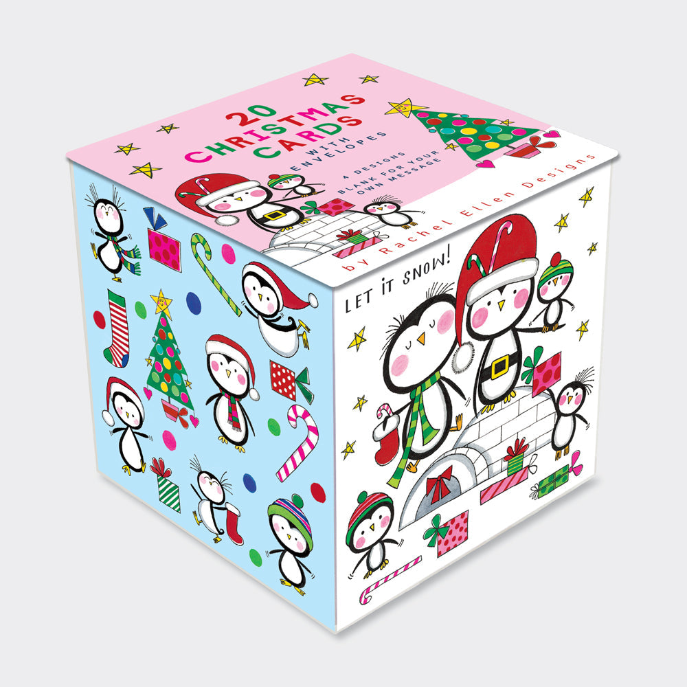 Christmas Card Cube - Penguins (20 Cards)