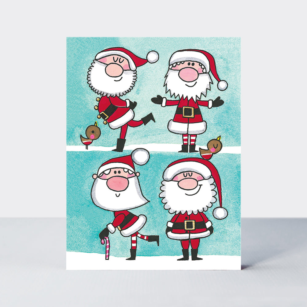 Foiled Pack of 10 Notecards - Santas