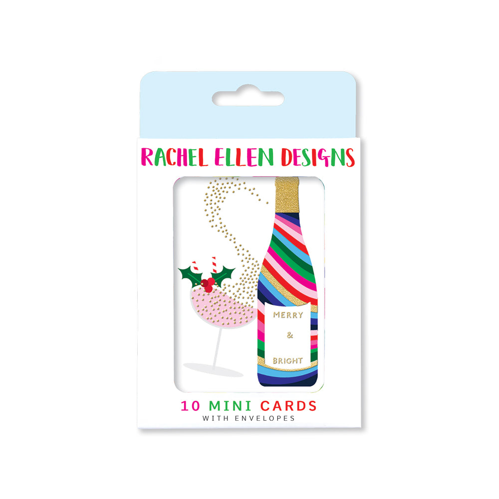 Christmas Notecards - Festive Fizz - Pack of 10 with Envelopes