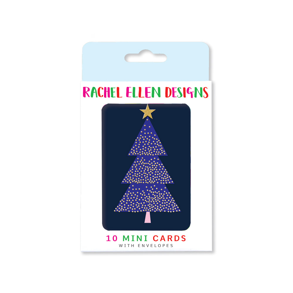 Christmas Notecards - Christmas Tree Lights - Pack of 10 with Envelopes
