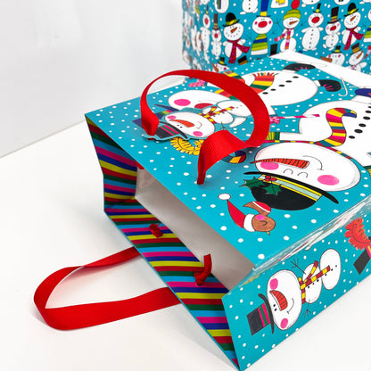 Christmas Medium Gift Bag - Snowmen