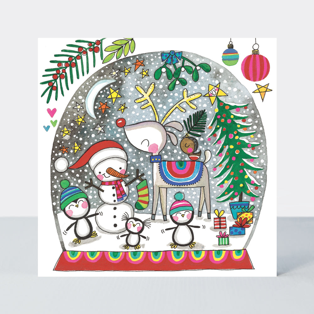 Christmas Jigsaw Cards - Reindeer Snow Globe