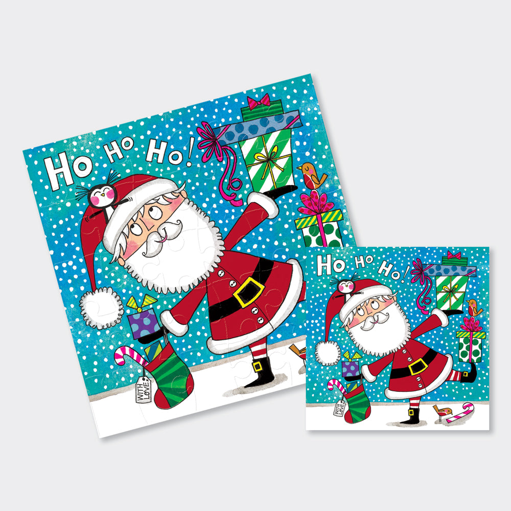 Xmas Jigsaw Cards - Santa Ho Ho Ho
