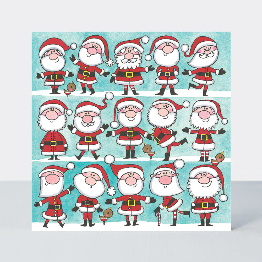Christmas Jigsaw Cards - Multiple Santas