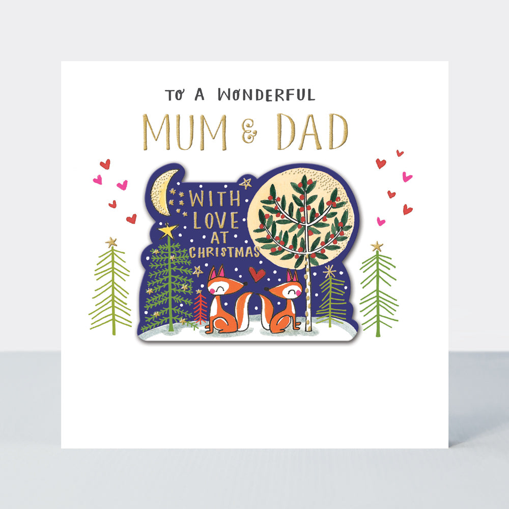 Juniper - Wonderful Mum &amp; Dad/Foxes Christmas Card